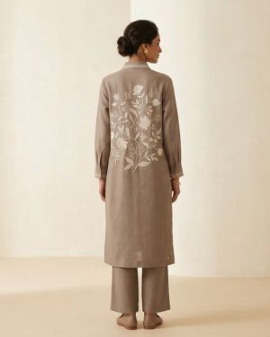 Ivory Botanical Embroidered Shirt
